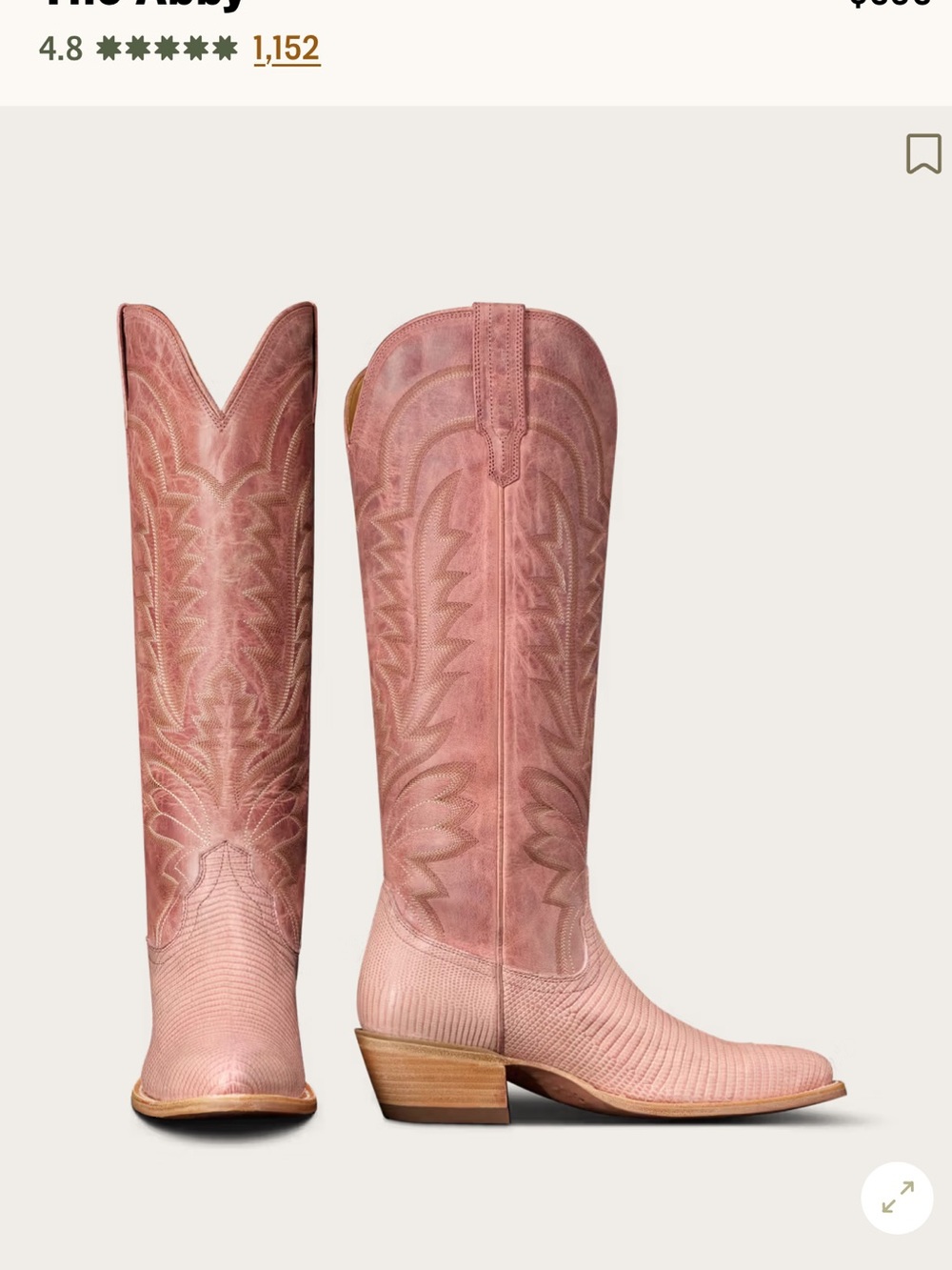 Tecovas Abby - Pink frost lizard Women's Boots